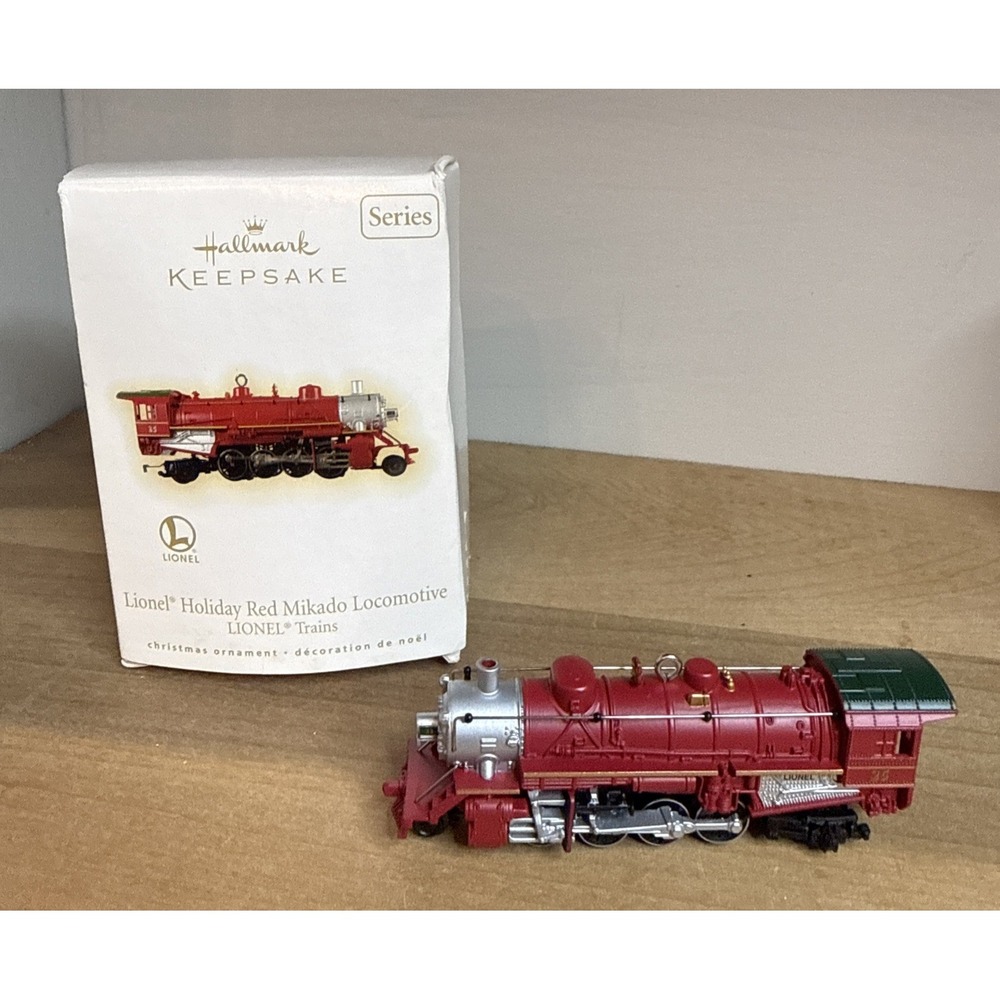 Hallmark Keepsake Ornament 2009 LIONEL Holiday Red Mikado Train Locomotive Moves